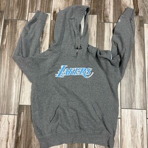 New Era Gray Hoodie with Blue Logo